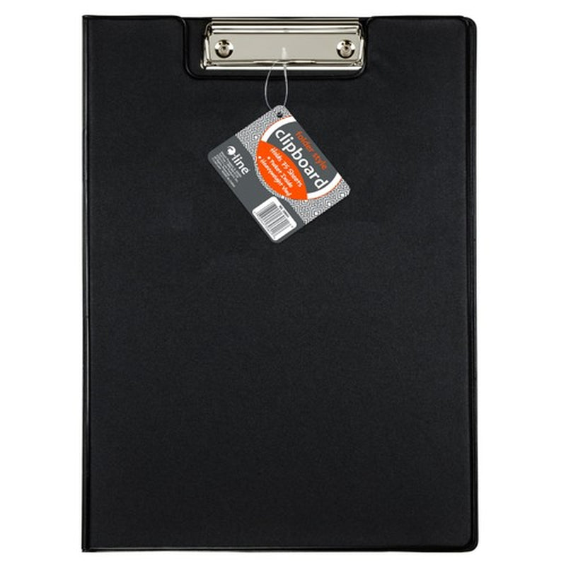 C Line Black Clipboard Folder with Pocket Durable Office Supply 1 Count