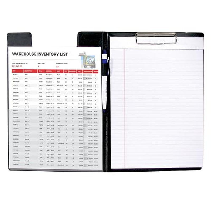 C Line Black Clipboard Folder with Pocket Durable Office Supply 1 Count